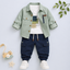 Luburd Boys 3-Piece Casual Shirt & Cargo Jogger Outfit Set