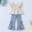 Luburd Girls 2-Piece Floral Top & Ruffle Pants Outfit Set