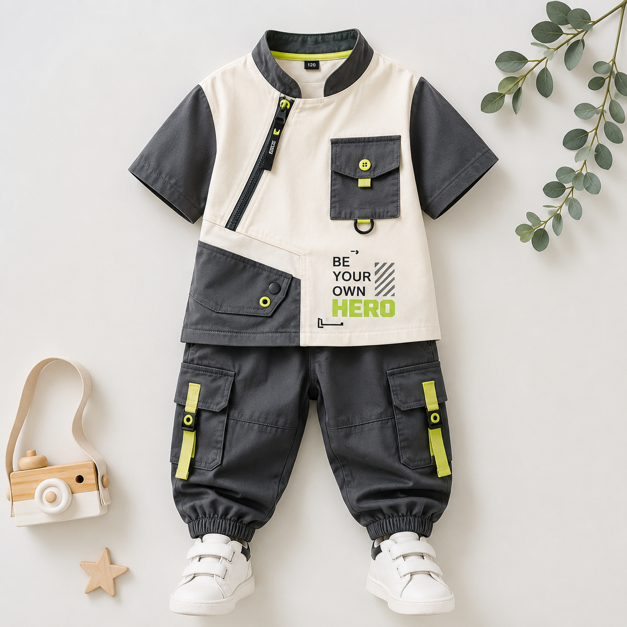 Luburd Boys 2-Piece Utility Cargo Outfit Set Main image