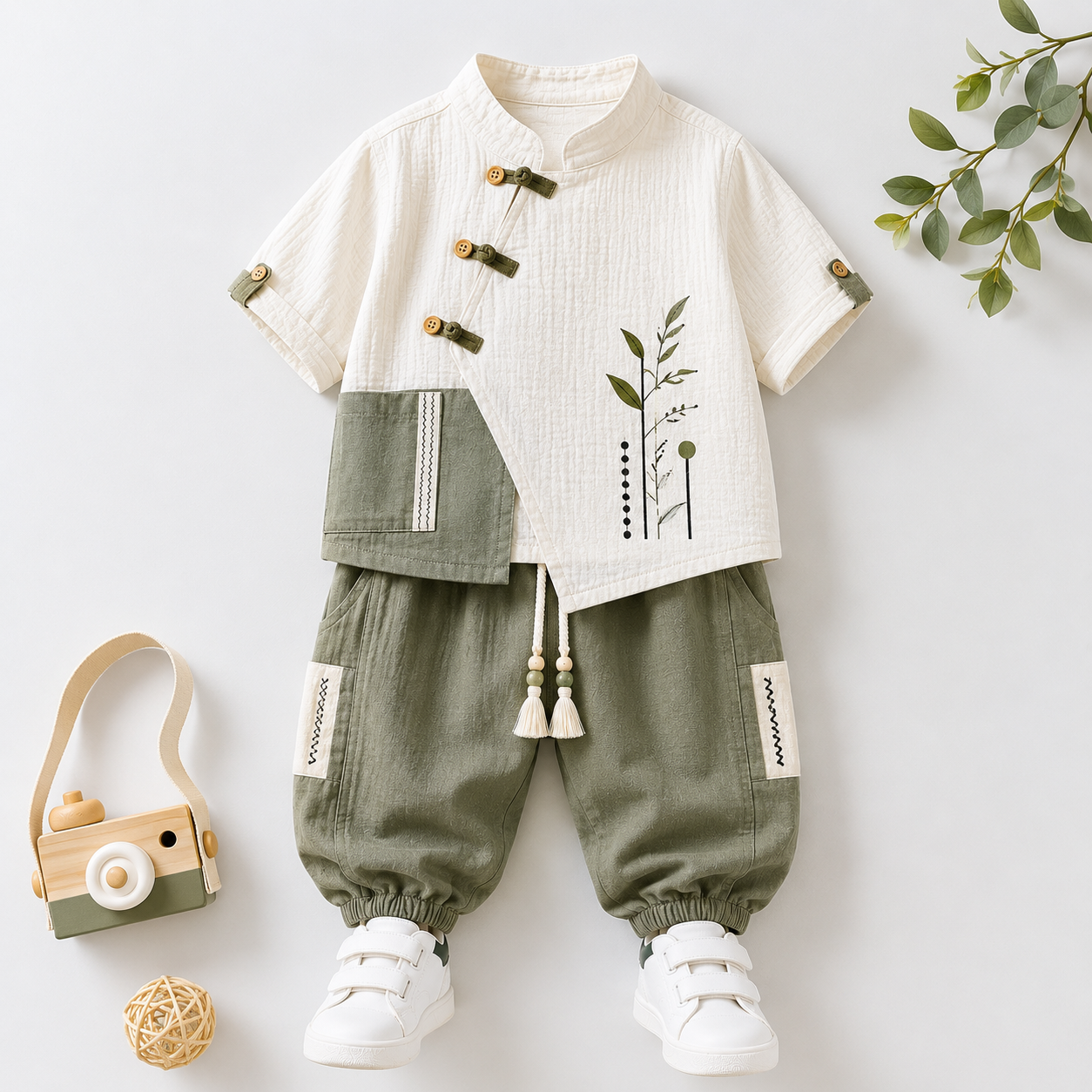 Luburd Boys 2-Piece Mandarin Collar Ethnic Outfit Set Main image