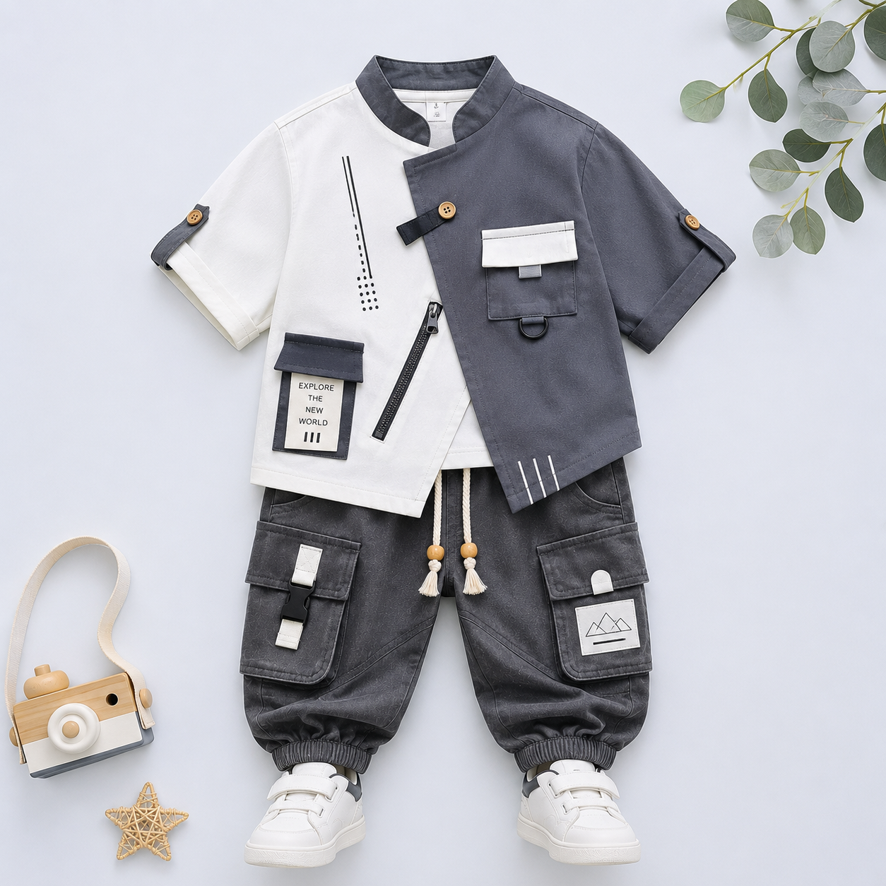 Luburd Boys 2-Piece Utility Cargo Outfit Set Main image
