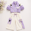 Luburd Girls 2-Piece Cold Shoulder Cargo Outfit Set