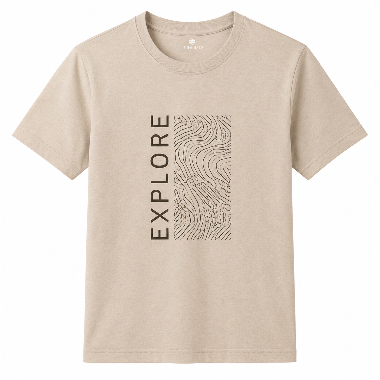 Luburd Explore Premium Graphic T-Shirt | Sand Beige