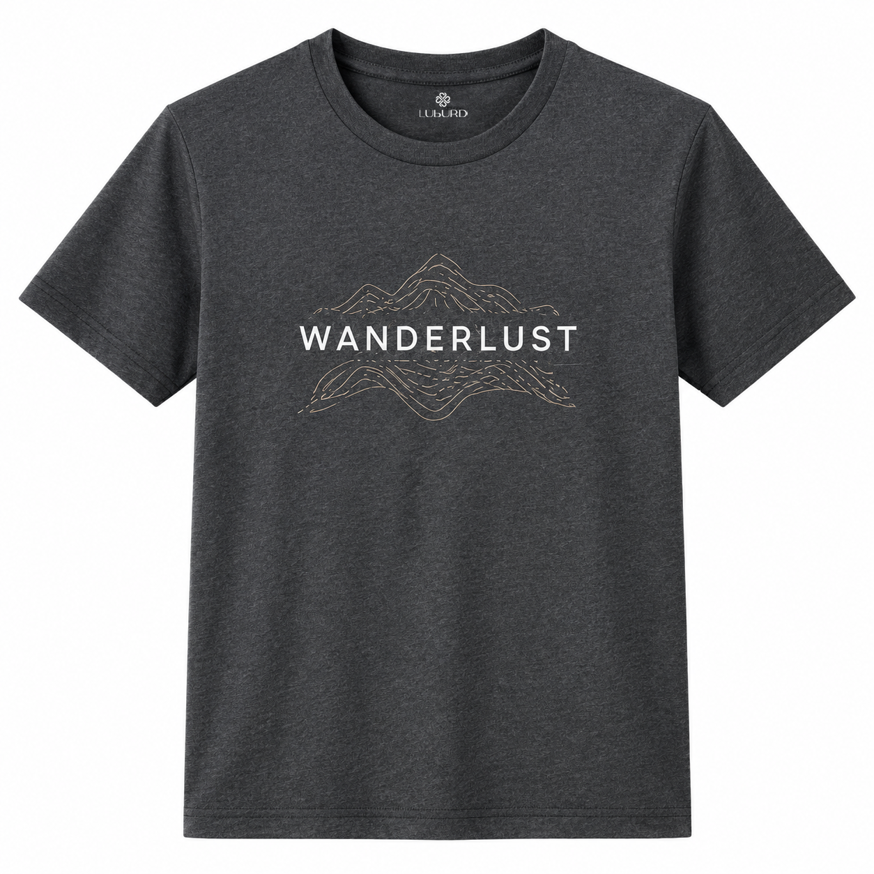Luburd Wanderlust Premium Graphic T-Shirt | Charcoal Grey Secondary image