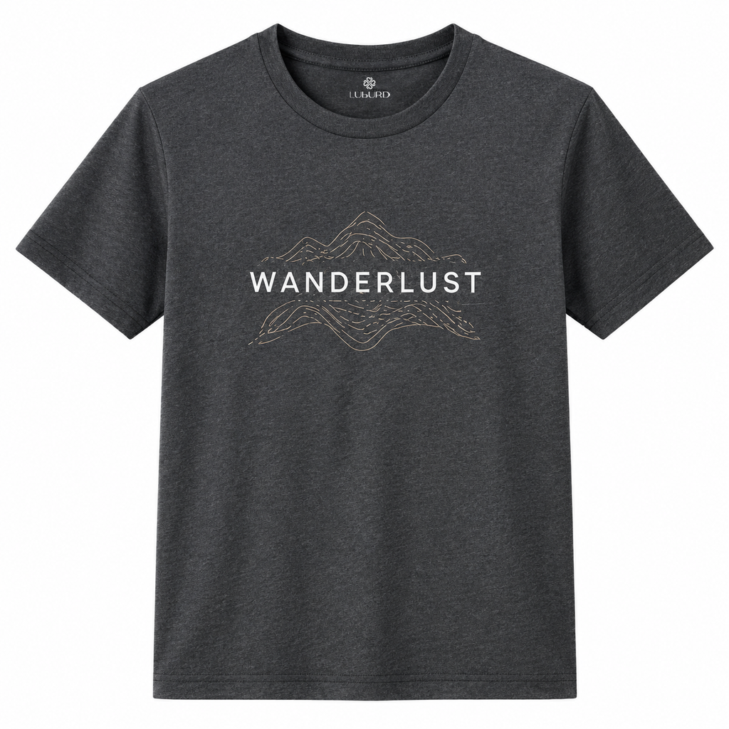 Luburd Wanderlust Premium Graphic T-Shirt | Charcoal Grey