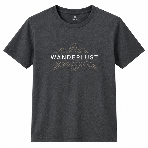 Luburd Wanderlust Premium Graphic T-Shirt | Charcoal Grey