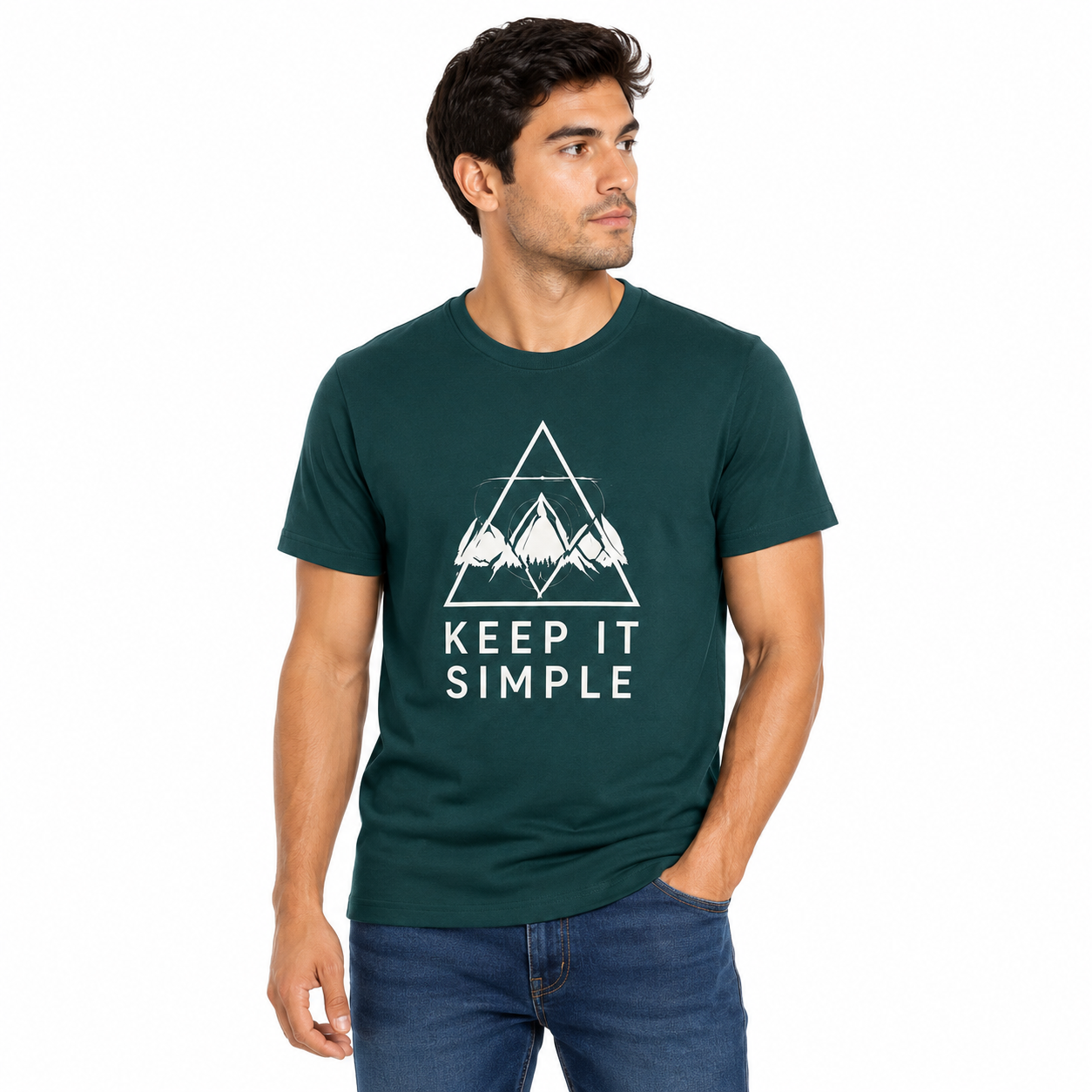 Luburd Keep It Simple Premium Graphic T-Shirt | Forest Green Main image