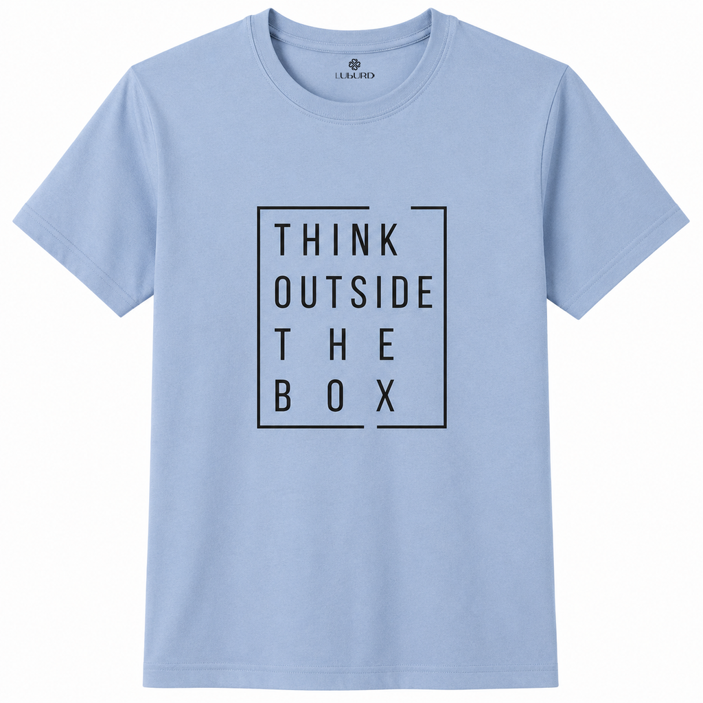 Luburd Think Outside the Box Premium Graphic T-Shirt | Sky Blue
