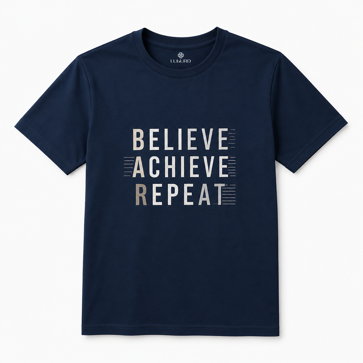 Luburd Believe Achieve Repeat Premium Graphic T-Shirt | Navy Blue Secondary image