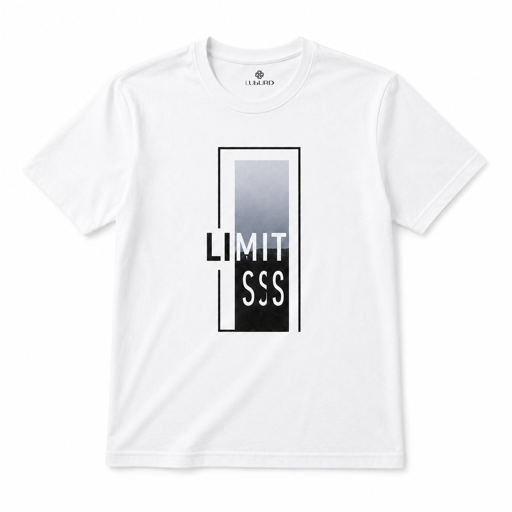 Luburd Limitless Premium Graphic T-Shirt | White`