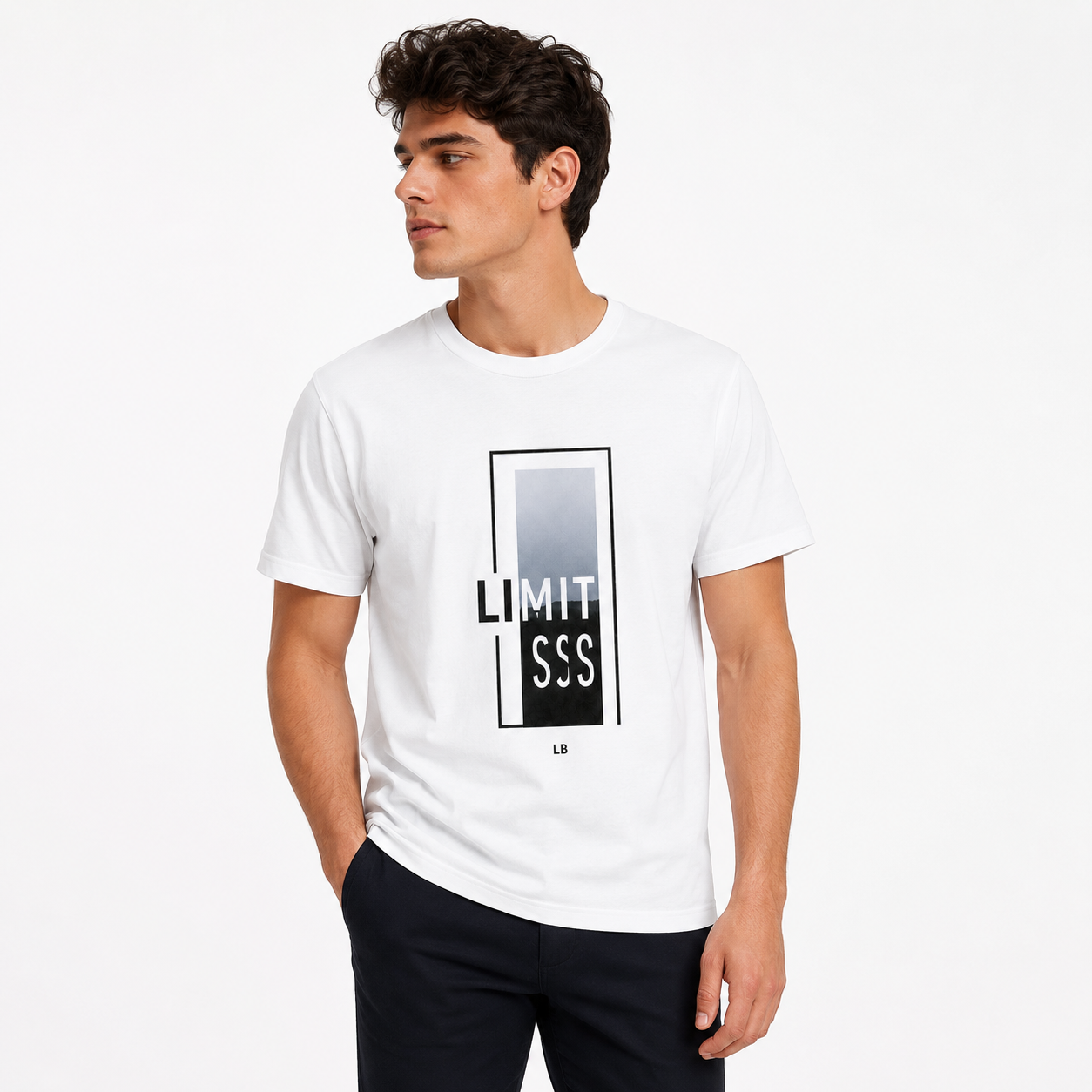 Luburd Limitless Premium Graphic T-Shirt | White` Main image