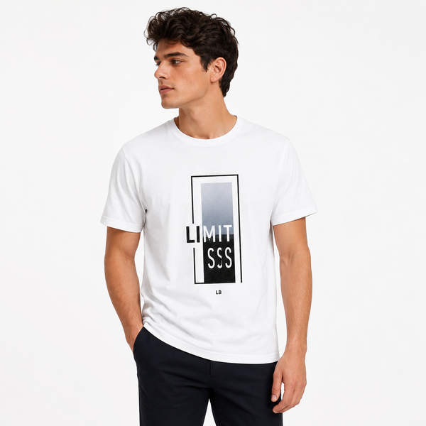 Luburd Limitless Premium Graphic T-Shirt | White`