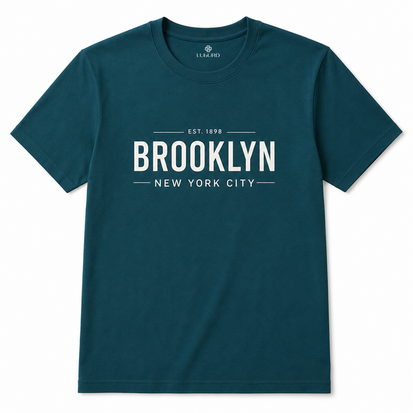 Luburd Brooklyn New York City Premium Graphic T-Shirt | Teal Blue